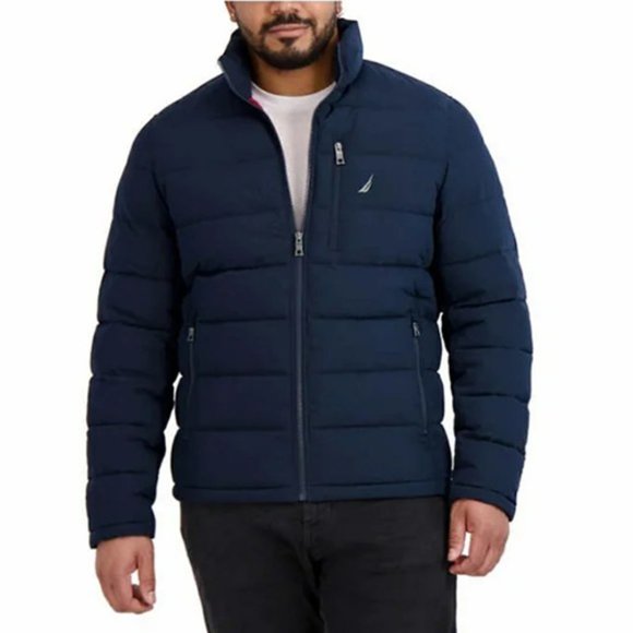 NWT Nautica Men’s Quilted Puffer Jacket BLUE - Picture 3 of 10